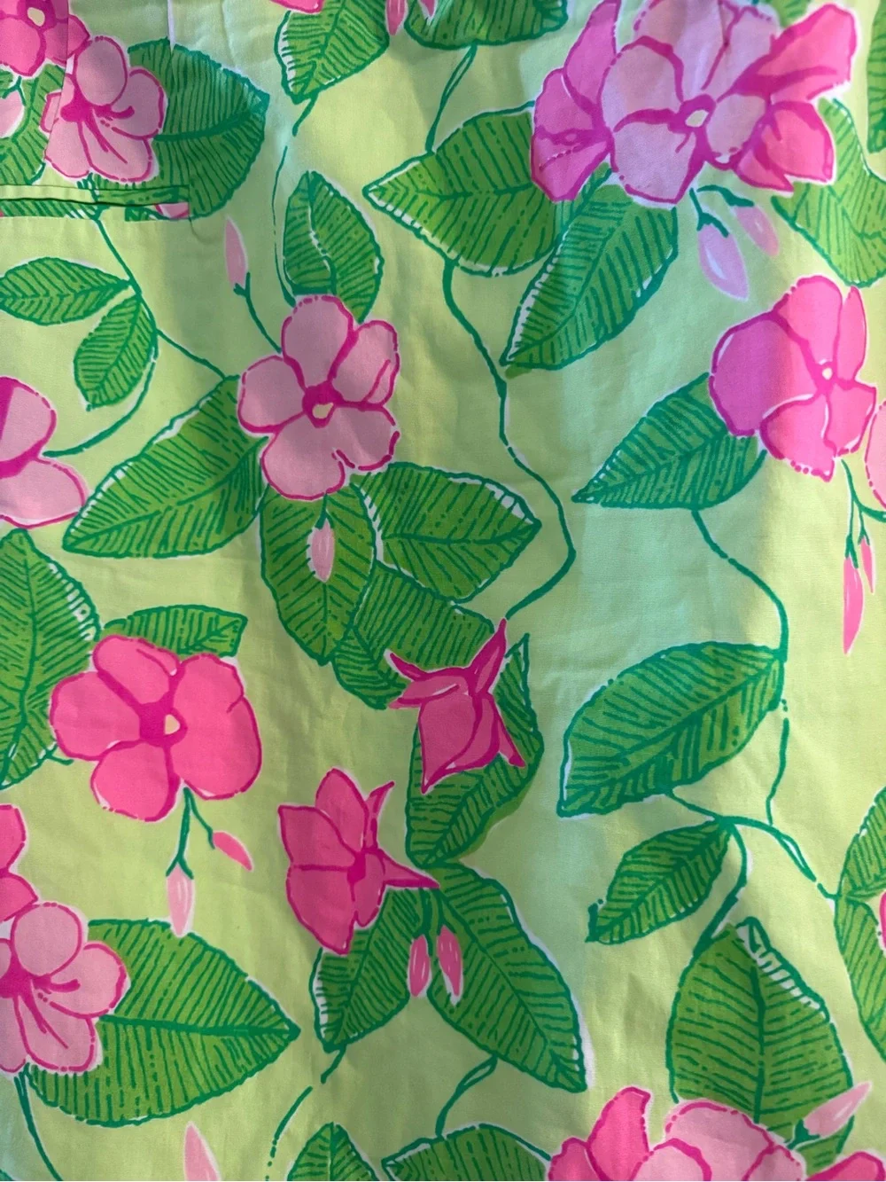 Vintage Lilly Pulitzer Floral Pink & Green A-Line Skirt with scalloped hem, sz 6